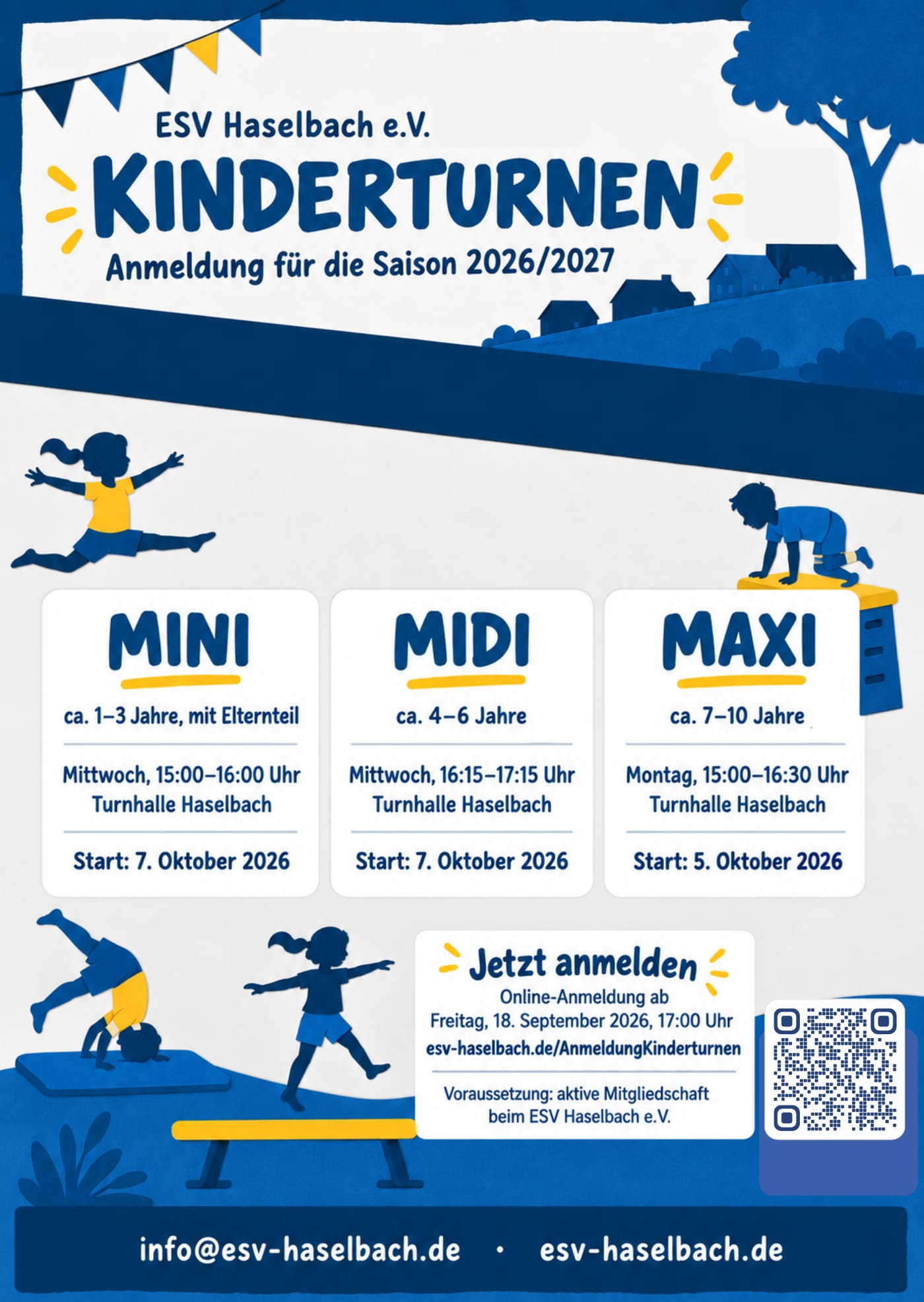 Anmeldung zum Kinderturnen 2026/2027